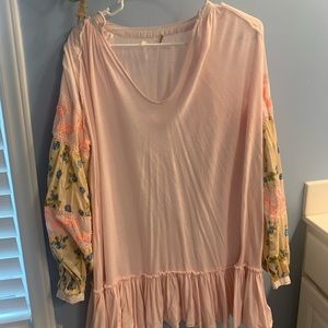 Free People Embroidered Sleeve Dress